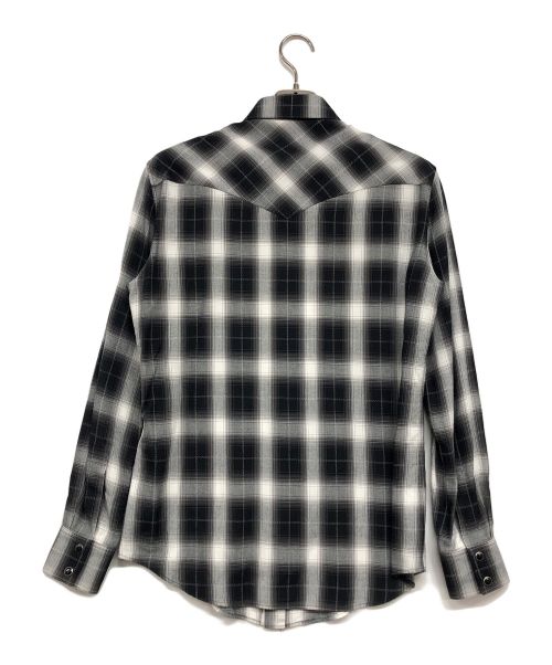 CELINE（セリーヌ）CELINE (セリーヌ) オンブレチェック ウエスタンシャツ ホワイト×ブラック サイズ:Sの古着・服飾アイテム