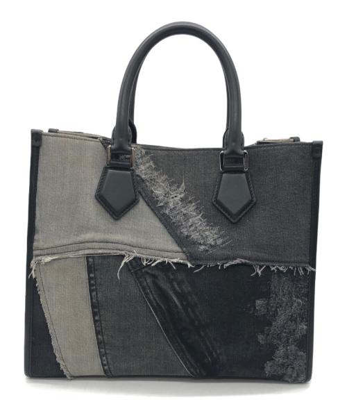 DOLCE & GABBANA（ドルチェ＆ガッバーナ）DOLCE & GABBANA (ドルチェ＆ガッバーナ) Small patchwork denim shopper ブラックの古着・服飾アイテム