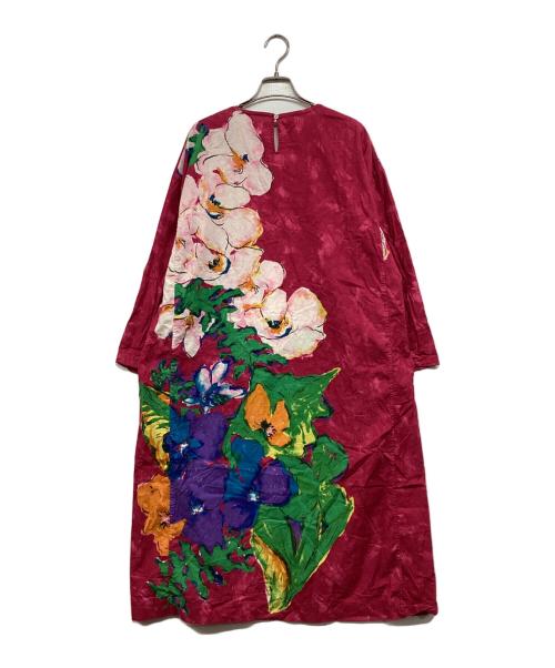 45rpm（45アールピーエム）45rpm (45アールピーエム) 花柄ワンピース ショッキングピンクの古着・服飾アイテム