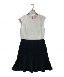 Kate Spade（ケイトスペード）の古着「バイカラーノースリーブワンピース」｜ホワイト×ブラック