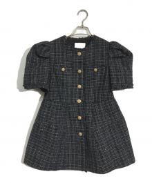 CELFORD（セルフォード）の古着「ペプラムハーフスリーブジャケット」｜ブラック