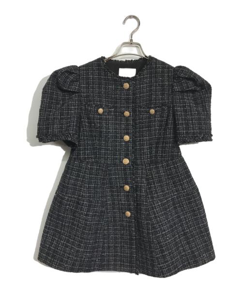 CELFORD（セルフォード）CELFORD (セルフォード) ペプラムハーフスリーブジャケット ブラック サイズ:38の古着・服飾アイテム