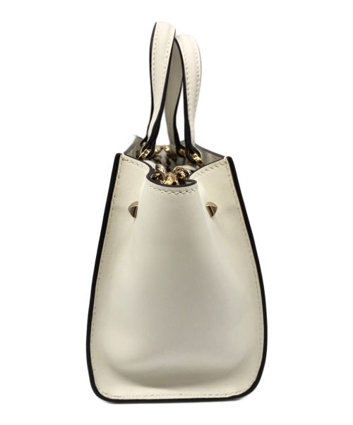 JIMMY CHOO（ジミーチュウ）JIMMY CHOO (ジミーチュウ) ホワイトレザーバレンヌトートバッグ ホワイトの古着・服飾アイテム