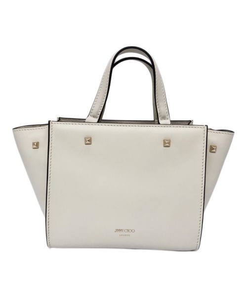 JIMMY CHOO（ジミーチュウ）JIMMY CHOO (ジミーチュウ) ホワイトレザーバレンヌトートバッグ ホワイトの古着・服飾アイテム