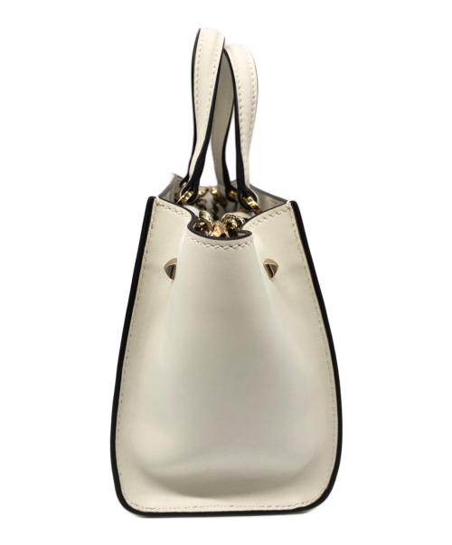 JIMMY CHOO（ジミーチュウ）JIMMY CHOO (ジミーチュウ) ホワイトレザーバレンヌトートバッグ ホワイトの古着・服飾アイテム