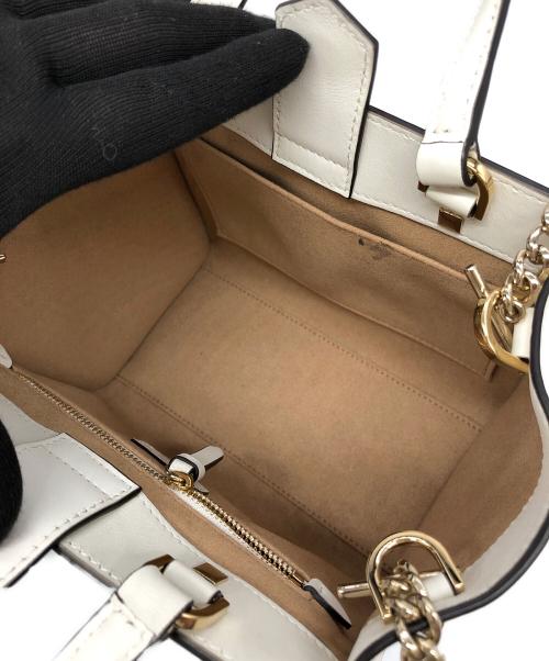 JIMMY CHOO（ジミーチュウ）JIMMY CHOO (ジミーチュウ) ホワイトレザーバレンヌトートバッグ ホワイトの古着・服飾アイテム