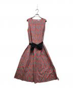 LE GLAZIKル グラジック）の古着「バティックノースリーブワンピース」｜レッド×グレー