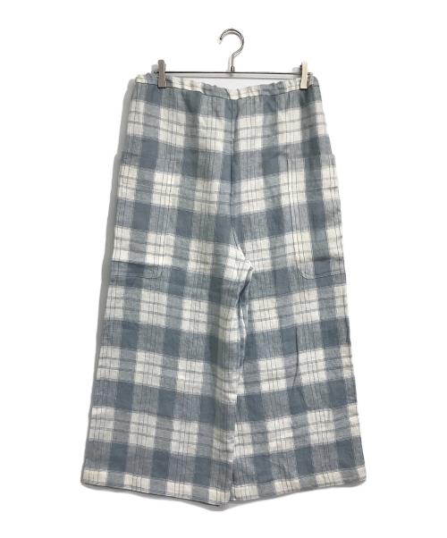 TOWAVASE（トワヴァーズ）towavase (トワヴァーズ) ワイドパンツ ブルー×ホワイト サイズ:Freeの古着・服飾アイテム