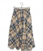 beautiful peopleビューティフルピープル）の古着「paper madras skirt」｜ベージュ