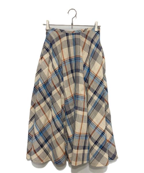 beautiful people（ビューティフルピープル）beautiful people (ビューティフルピープル) paper madras skirt ベージュ サイズ:36の古着・服飾アイテム