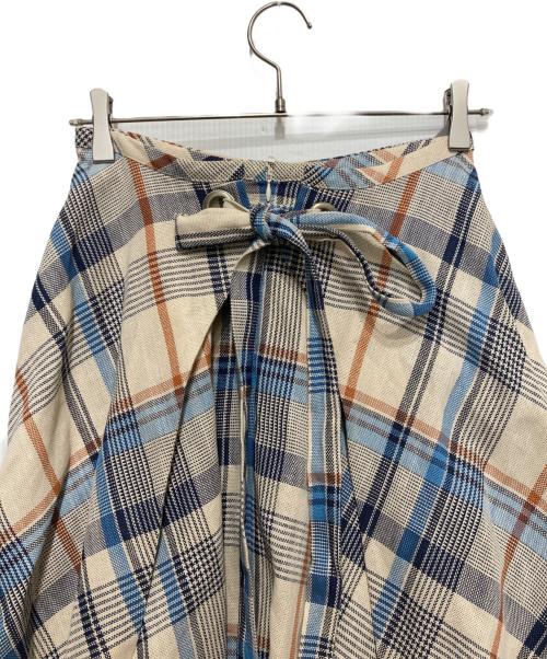 beautiful people（ビューティフルピープル）beautiful people (ビューティフルピープル) paper madras skirt ベージュ サイズ:36の古着・服飾アイテム