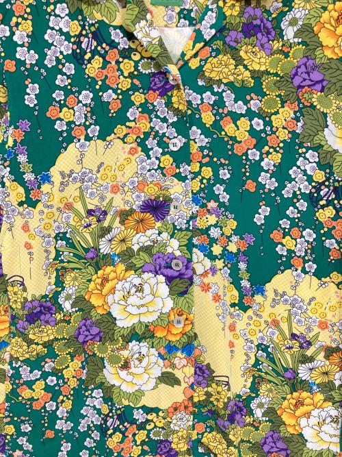 KENZO PARIS（ケンゾー・パリ）KENZO PARIS (ケンゾー パリ) オープンカラーシャツ イエロー×グリーン サイズ:不明の古着・服飾アイテム