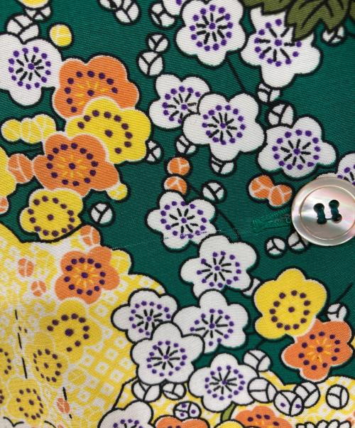 KENZO PARIS（ケンゾー・パリ）KENZO PARIS (ケンゾー パリ) オープンカラーシャツ イエロー×グリーン サイズ:不明の古着・服飾アイテム