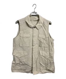 semoh（セモー）の古着「コットンリネンミリタリーベスト」｜ベージュ