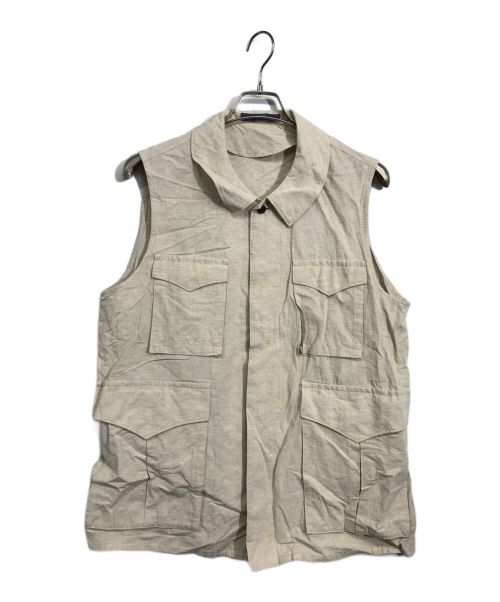 semoh（セモー）semoh (セモー) コットンリネンミリタリーベスト ベージュ サイズ:1の古着・服飾アイテム