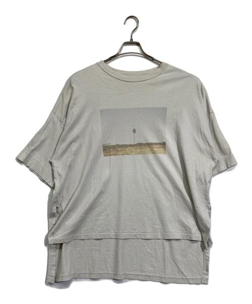 FRAMeWORK（フレームワーク）FRAMeWORK (フレームワーク) アシメフォトプリントTシャツ ライトグレー サイズ:なしの古着・服飾アイテム