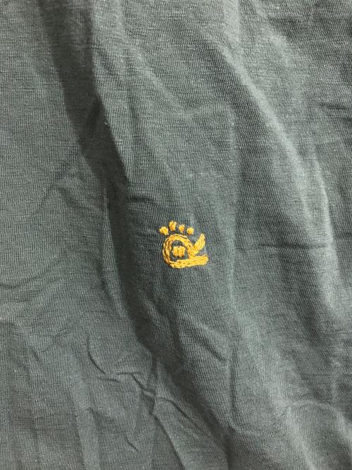 45R（フォーティファイブ・アール）45R (フォーティファイブ・アール) いろいろ縞天竺のチュニック カーキ×ホワイトの古着・服飾アイテム