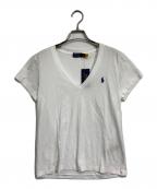 POLO RALPH LAURENポロ・ラルフローレン）の古着「コットン ジャージー Vネック Tシャツ」｜ホワイト