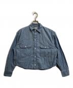 orSlow×BEAMS BOYオアスロウ×ビームスボーイ）の古着「ショートシャンブレーシャツ」｜ブルー