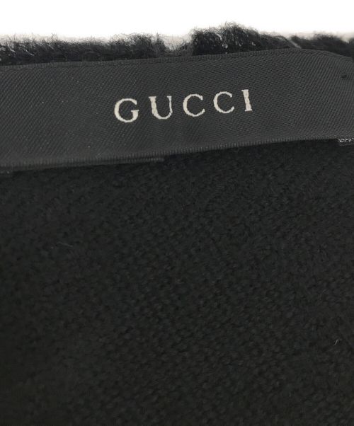 GUCCI（グッチ）GUCCI (グッチ) GG柄ウールマフラー ブラックの古着・服飾アイテム
