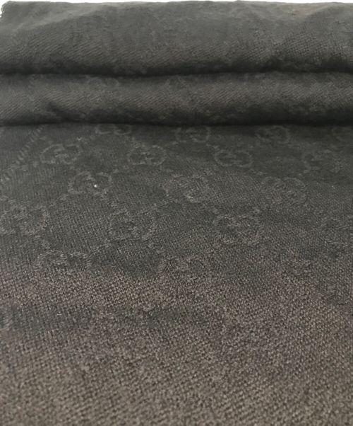 GUCCI（グッチ）GUCCI (グッチ) GG柄ウールマフラー ブラックの古着・服飾アイテム
