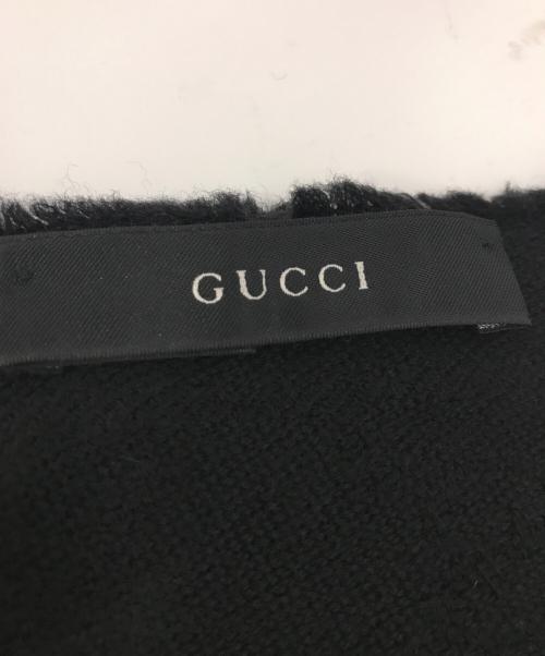 GUCCI（グッチ）GUCCI (グッチ) GG柄ウールマフラー ブラックの古着・服飾アイテム