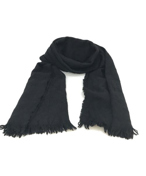 GUCCI（グッチ）GUCCI (グッチ) GG柄ウールマフラー ブラックの古着・服飾アイテム