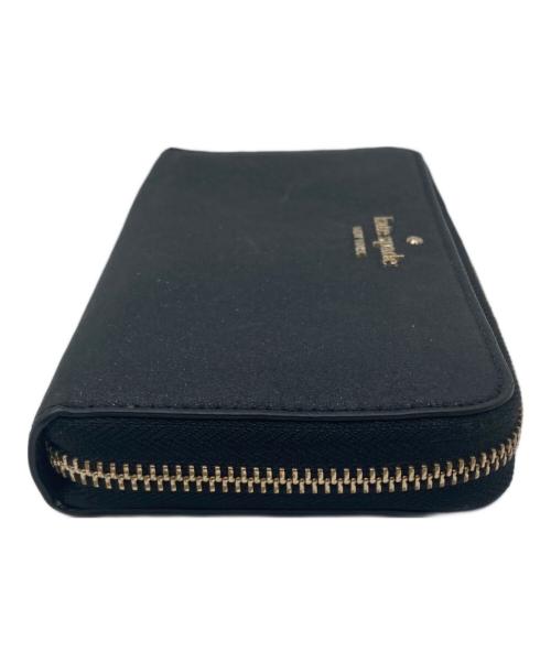 Kate Spade（ケイトスペード）Kate Spade (ケイトスペード) ティンセル グリッター ファブリック ボックス ラージ コンチネンタル ウォレット ブラックの古着・服飾アイテム