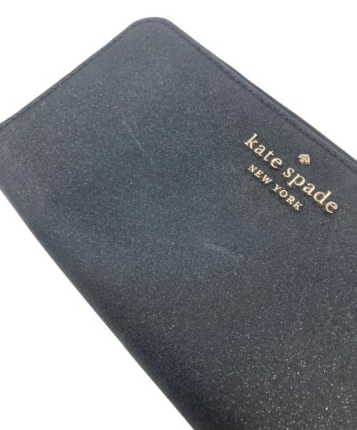 Kate Spade（ケイトスペード）Kate Spade (ケイトスペード) ティンセル グリッター ファブリック ボックス ラージ コンチネンタル ウォレット ブラックの古着・服飾アイテム