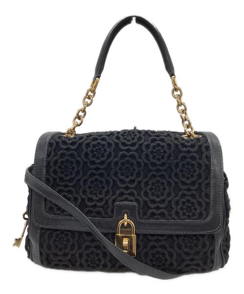 DOLCE & GABBANA（ドルチェ＆ガッバーナ）DOLCE & GABBANA (ドルチェ＆ガッバーナ) 2WAYハンドバッグ ブラックの古着・服飾アイテム
