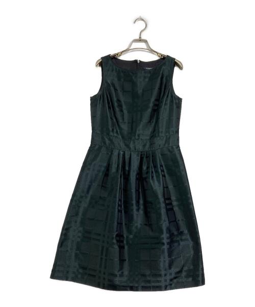 BURBERRY LONDON（バーバリーロンドン）BURBERRY LONDON (バーバリーロンドン) ノースリーブチェックワンピース グリーン サイズ:38の古着・服飾アイテム
