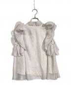 Snidelスナイデル）の古着「リボンスリーブオーガンブラウス」｜ピンク