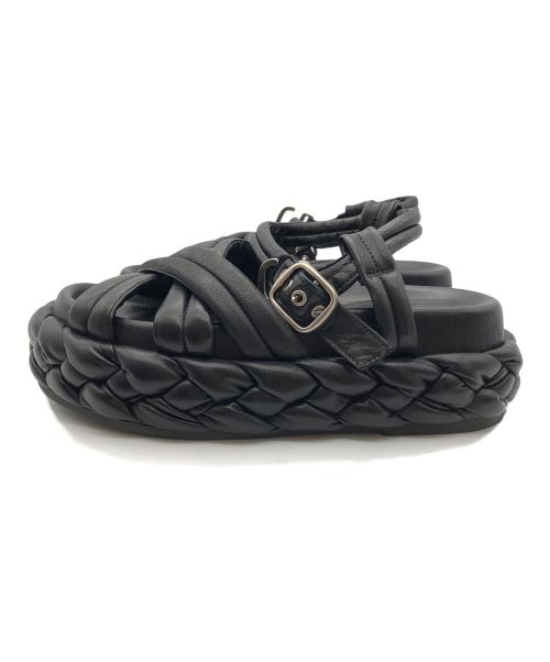 ph7（ペーハーセブン）ph7 (ペーハーセブン) 編み込み 厚底 サンダル ブラック サイズ:なしの古着・服飾アイテム