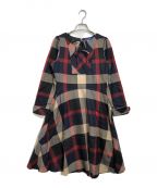 BLUE LABEL CRESTBRIDGEブルーレーベルクレストブリッジ）の古着「チェックワンピース」｜ネイビー×ベージュ