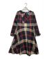 BLUE LABEL CRESTBRIDGE（ブルーレーベルクレストブリッジ）の古着「チェックワンピース」｜ネイビー×ベージュ