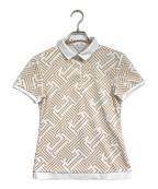 LANVIN SPORTランバン スポーツ）の古着「モノグラムプリント 半袖ポロシャツ」｜ベージュ