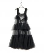 J1U by LA BELLE ETUDEジユウバイラベルエチュード）の古着「シースルーボリュームチュールデザインジレ」｜ブラック