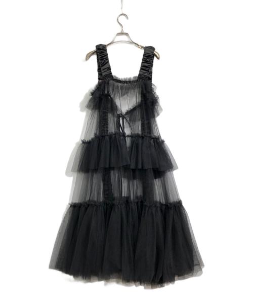J1U by LA BELLE ETUDE（ジユウバイラベルエチュード）J1U by LA BELLE ETUDE (ジユウバイラベルエチュード) シースルーボリュームチュールデザインジレ ブラック サイズ:Freeの古着・服飾アイテム