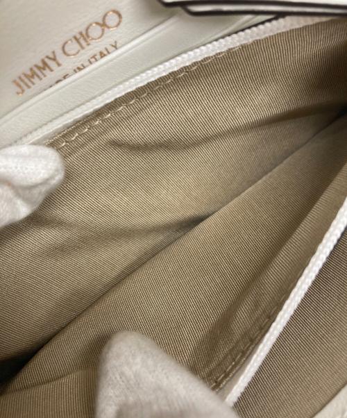 JIMMY CHOO（ジミーチュウ）JIMMY CHOO (ジミーチュウ) 二つ折りスタースタッズウォレット ホワイトの古着・服飾アイテム