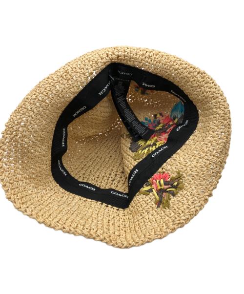COACH（コーチ）COACH (コーチ) ハワイアン フローラル クロシェ バケット ハット ベージュの古着・服飾アイテム