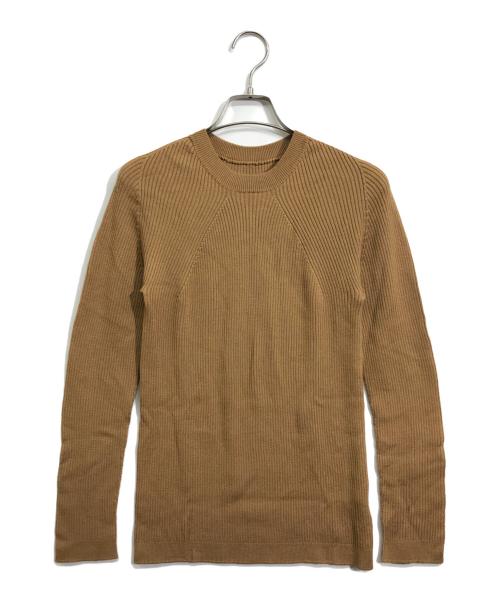 BATONER（バトナ―）BATONER (バトナ―) リブニチャークルーネックニット ブラウン サイズ:SIZE 2の古着・服飾アイテム