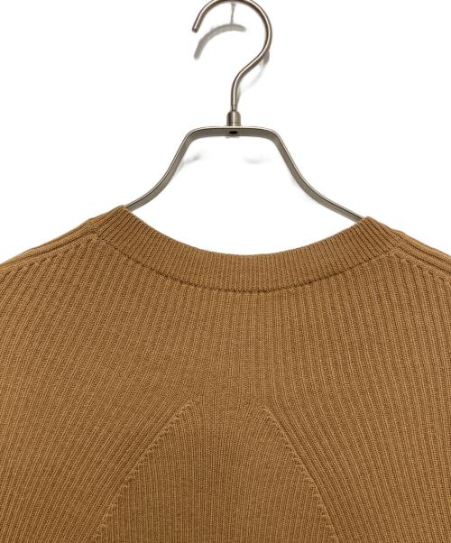 BATONER（バトナ―）BATONER (バトナ―) リブニチャークルーネックニット ブラウン サイズ:SIZE 2の古着・服飾アイテム