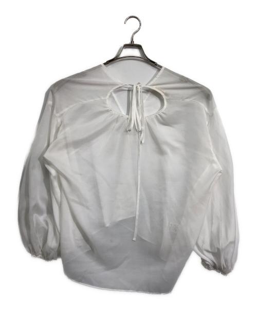 NAVE（ネイブ）NAVE (ネイブ) ブライトシアーボイル ギャザーブラウス ホワイト サイズ:1の古着・服飾アイテム