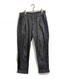 AVEC CES FRERES BY ART COMES FIRST（アヴェック セ フレール アート カムズ ファースト）の古着「サイドラインパンツ」｜ブラック