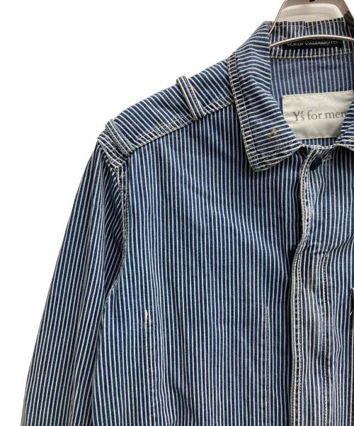 Y's for men（ワイズフォーメン）Y'S for men (ワイズフォーメン) ヒッコリージャケット インディゴ サイズ:Lの古着・服飾アイテム