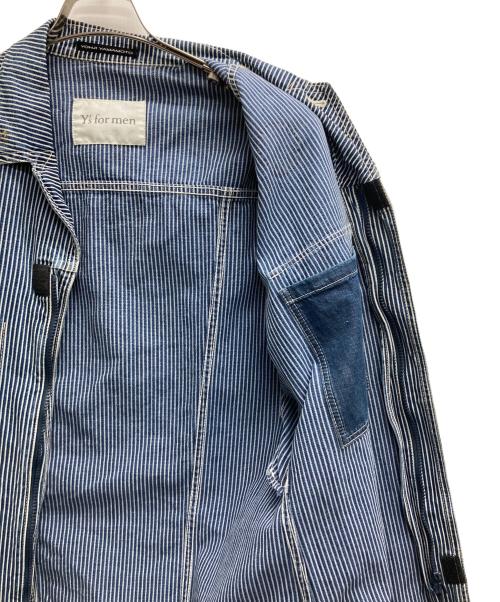 Y's for men（ワイズフォーメン）Y'S for men (ワイズフォーメン) ヒッコリージャケット インディゴ サイズ:Lの古着・服飾アイテム