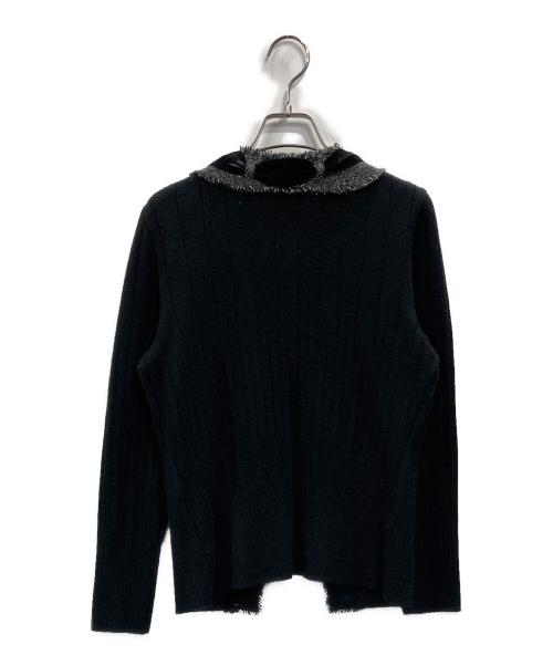 LANVIN COLLECTION（ランバンコレクション）LANVIN COLLECTION (ランバンコレクション) ノーカラーニットジャケット ブラック サイズ:40の古着・服飾アイテム