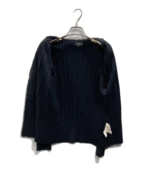 LANVIN COLLECTION（ランバンコレクション）LANVIN COLLECTION (ランバンコレクション) ノーカラーニットジャケット ブラック サイズ:40の古着・服飾アイテム