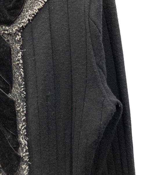 LANVIN COLLECTION（ランバンコレクション）LANVIN COLLECTION (ランバンコレクション) ノーカラーニットジャケット ブラック サイズ:40の古着・服飾アイテム
