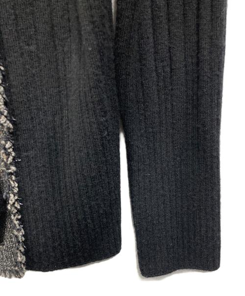 LANVIN COLLECTION（ランバンコレクション）LANVIN COLLECTION (ランバンコレクション) ノーカラーニットジャケット ブラック サイズ:40の古着・服飾アイテム